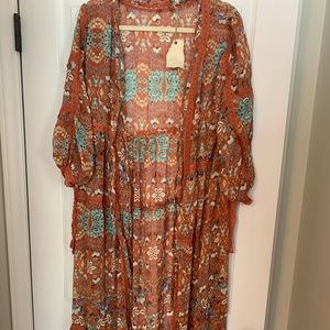 Boutique long fall floral kimono